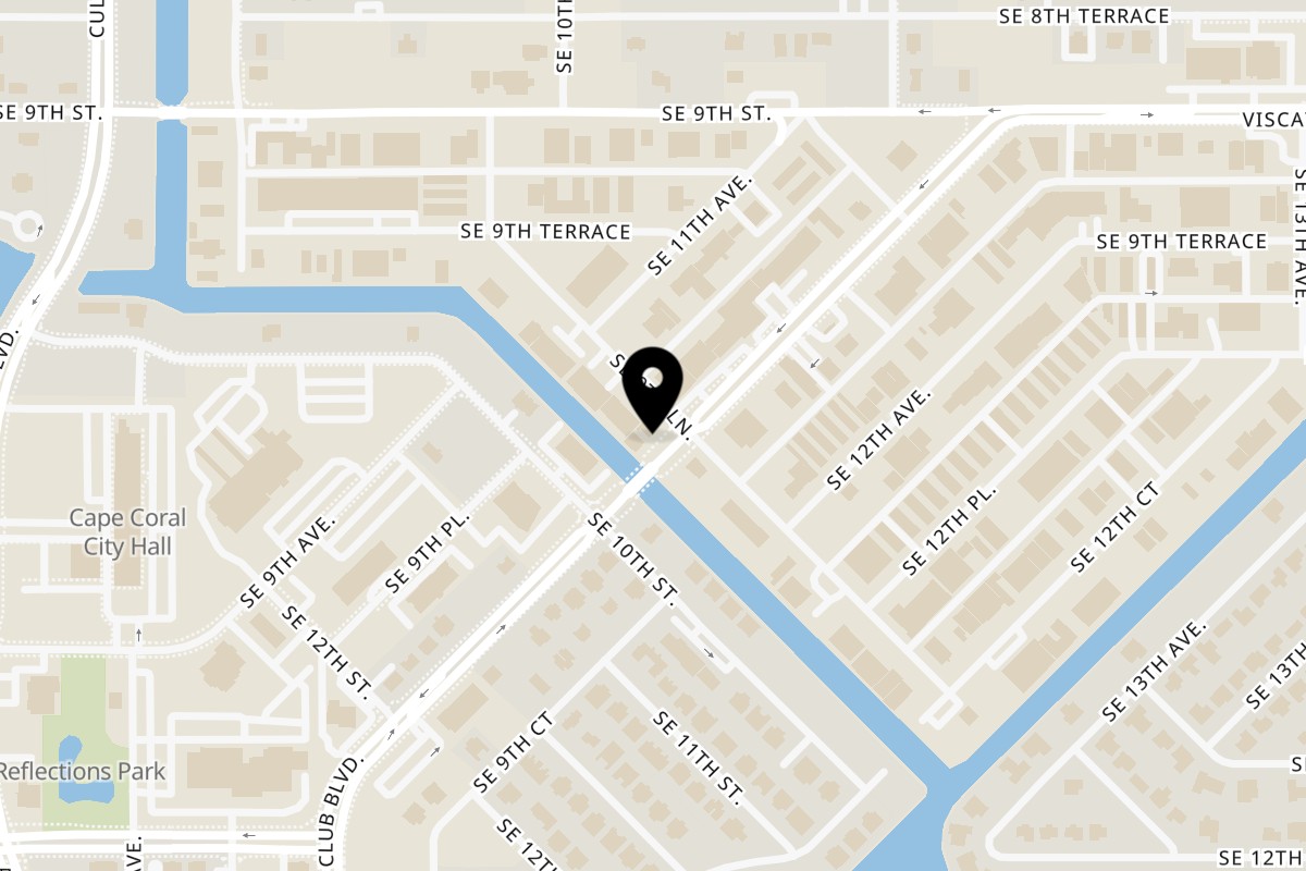 Map showing the location of Rincon Cubano on 958 Country Club Blvd in Cape Coral